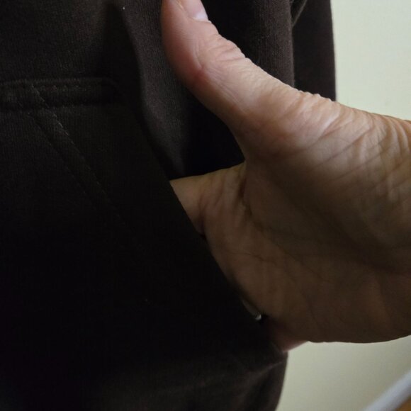 RTS Behind Every Strong Person Hoodie Chocolate Brown Unique Pockets Size L - Picture 11 of 12